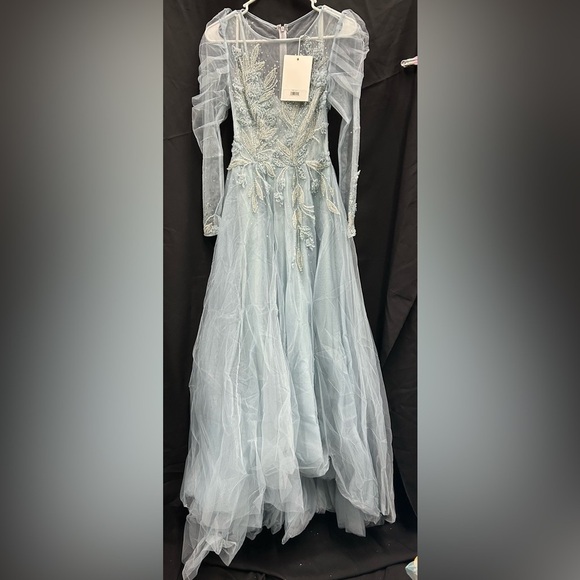 Mac Duggal 20361 NWT Elegant Blue Evening Gown *Sample Dress - Picture 1 of 4